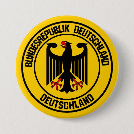 Badge Rond 7,6 Cm Emblème rond de l'Allemagne (Devant)