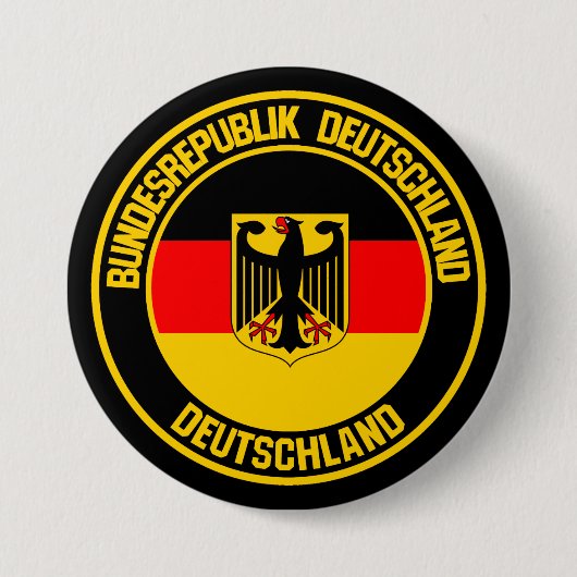 Badge Rond 7,6 Cm Emblème rond de l'Allemagne (Devant)