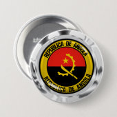 Badge Rond 7,6 Cm Emblème rond de l'Angola (Devant & derrière)