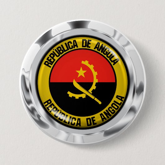 Badge Rond 7,6 Cm Emblème rond de l'Angola (Devant)