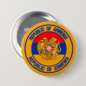 Badge Rond 7,6 Cm Emblème rond de l'Arménie (Devant & derrière)