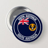Badge Rond 7,6 Cm Emblème rond de l'Australie du Sud (Devant & derrière)