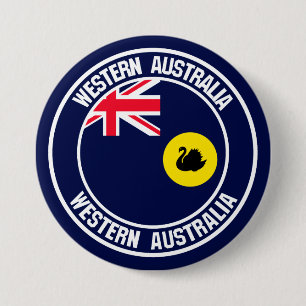 Badge Rond 7,6 Cm Emblème rond de l'Australie occidentale