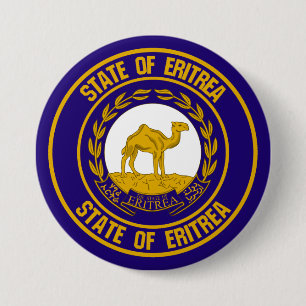 Badge Rond 7,6 Cm Emblème rond de l'Érythrée