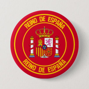 Badge Rond 7,6 Cm Emblème rond de l'Espagne