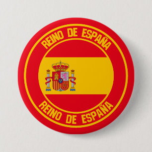 Badge Rond 7,6 Cm Emblème rond de l'Espagne