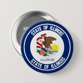 Badge Rond 7,6 Cm Emblème rond de l'Illinois (Devant & derrière)
