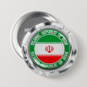 Badge Rond 7,6 Cm Emblème rond de l'Iran (Devant & derrière)