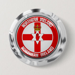 Badge Rond 7,6 Cm Emblème rond de l'Irlande du Nord