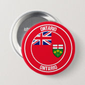 Badge Rond 7,6 Cm Emblème rond de l'Ontario (Devant & derrière)
