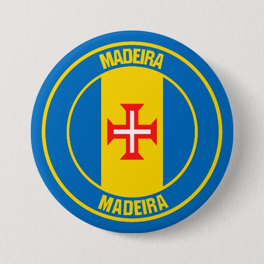 Badge Rond 7,6 Cm Emblème rond de Madère (Devant)