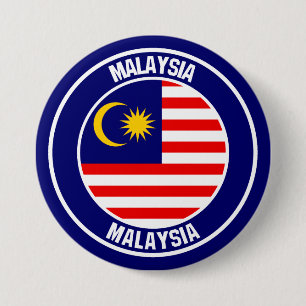 Badge Rond 7,6 Cm Emblème rond de Malaisie