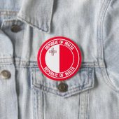 Badge Rond 7,6 Cm Emblème rond de Malte (En situation)