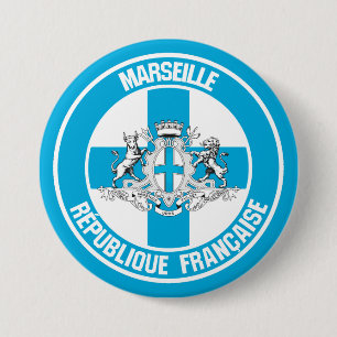Badge Rond 7,6 Cm Emblème rond de Marseille