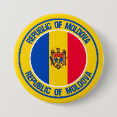 Badge Rond 7,6 Cm Emblème rond de Moldavie (Devant)