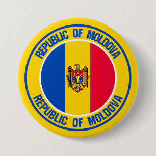 Badge Rond 7,6 Cm Emblème rond de Moldavie
