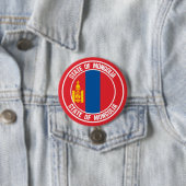 Badge Rond 7,6 Cm Emblème rond de Mongolie (En situation)
