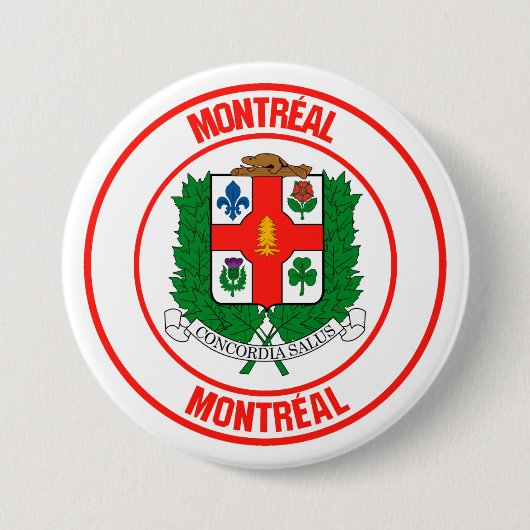 Badge Rond 7,6 Cm Emblème rond de Montréal (Devant)