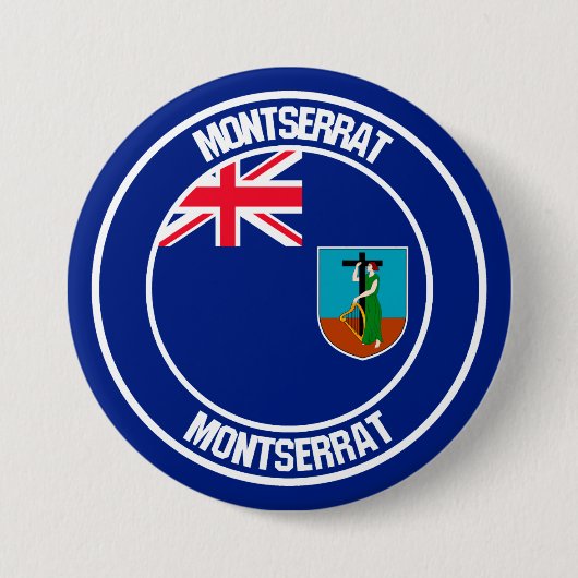 Badge Rond 7,6 Cm Emblème rond de Montserrat (Devant)