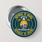 Badge Rond 7,6 Cm Emblème rond de Nauru (Devant & derrière)