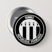 Badge Rond 7,6 Cm Emblème rond de Rennes (Devant & derrière)