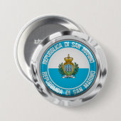 Badge Rond 7,6 Cm Emblème rond de Saint-Marin (Devant & derrière)