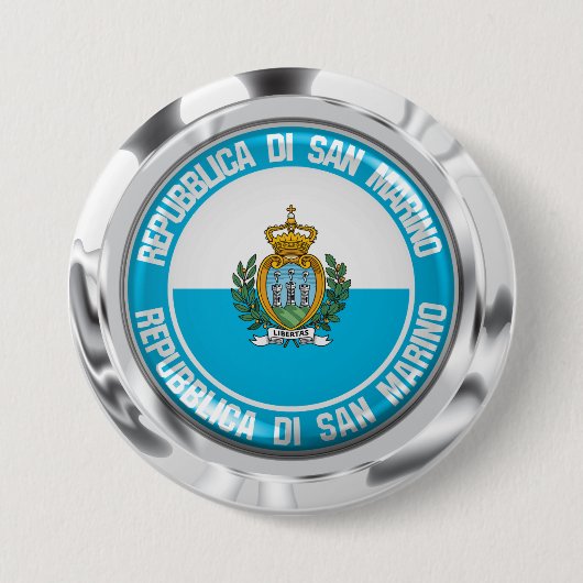 Badge Rond 7,6 Cm Emblème rond de Saint-Marin (Devant)