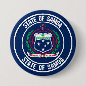 Badge Rond 7,6 Cm Emblème rond de Samoa (Devant)