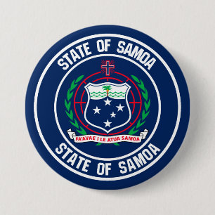 Badge Rond 7,6 Cm Emblème rond de Samoa