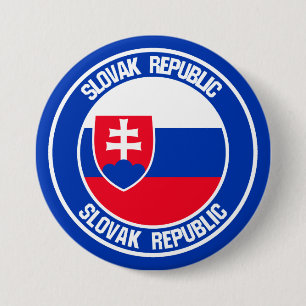 Badge Rond 7,6 Cm Emblème rond de Slovaquie