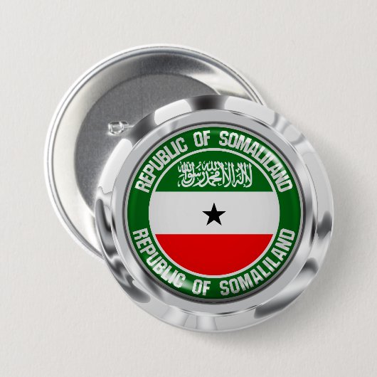 Badge Rond 7,6 Cm Emblème rond de Somaliland (Devant & derrière)