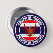 Badge Rond 7,6 Cm Emblème rond de Thaïlande (Devant & derrière)
