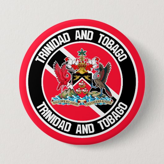 Badge Rond 7,6 Cm Emblème rond de Trinité-et-Tobago (Devant)