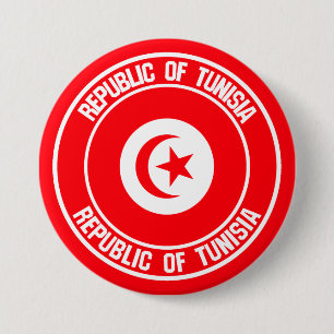 Badge Rond 7,6 Cm Emblème Rond de Tunisie