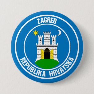 Badge Rond 7,6 Cm Emblème rond de Zagreb