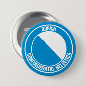 Badge Rond 7,6 Cm Emblème rond de Zürich (Devant & derrière)