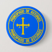 Badge Rond 7,6 Cm Emblème rond des Asturies (Devant)