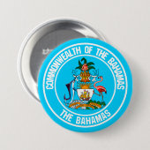 Badge Rond 7,6 Cm Emblème rond des Bahamas (Devant & derrière)