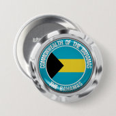 Badge Rond 7,6 Cm Emblème rond des Bahamas (Devant & derrière)