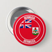 Badge Rond 7,6 Cm Emblème rond des Bermudes (Devant & derrière)
