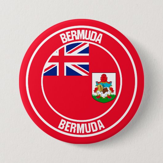 Badge Rond 7,6 Cm Emblème rond des Bermudes (Devant)