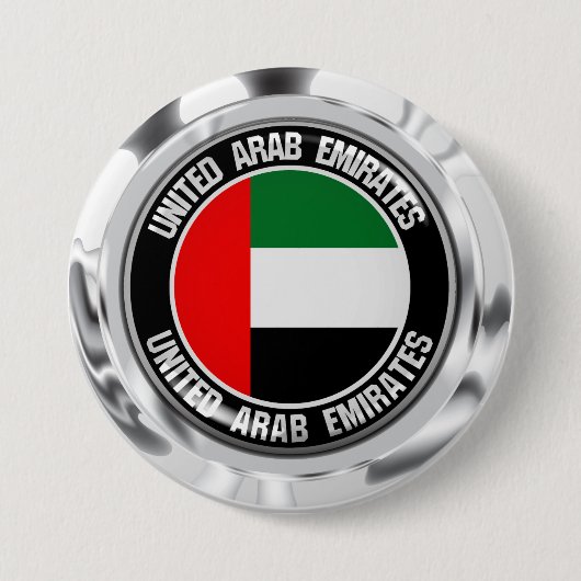 Badge Rond 7,6 Cm Emblème rond des Émirats arabes unis (Devant)