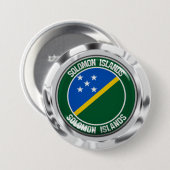 Badge Rond 7,6 Cm Emblème rond des Îles Salomon (Devant & derrière)