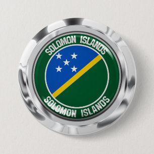 Badge Rond 7,6 Cm Emblème rond des Îles Salomon