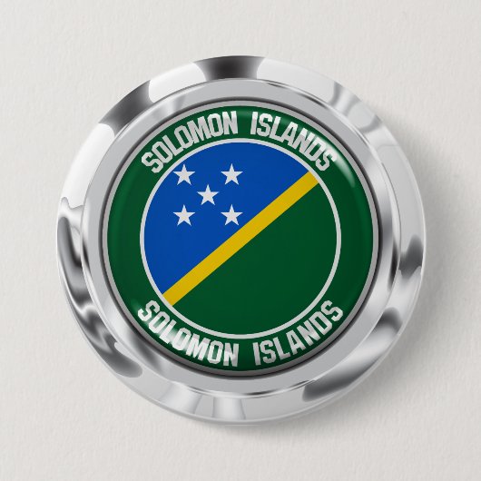Badge Rond 7,6 Cm Emblème rond des Îles Salomon (Devant)