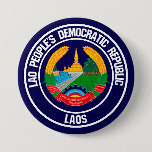 Badge Rond 7,6 Cm Emblème rond des Laotiens