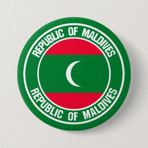 Badge Rond 7,6 Cm Emblème rond des Maldives