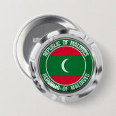 Badge Rond 7,6 Cm Emblème rond des Maldives (Devant & derrière)