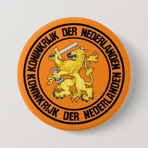 Badge Rond 7,6 Cm Emblème rond des Pays-Bas