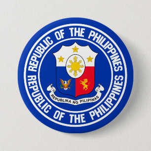 Badge Rond 7,6 Cm Emblème rond des Philippines
